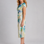 Corawynne | Draped Floral Print Midi Dress