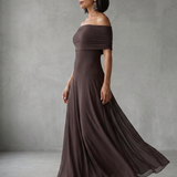 Vidabeth | Off Shoulder Draped Midi Dress