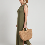Liorania | Straight Silhouette Crew Neck Midi Dress