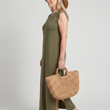 Liorania | Straight Silhouette Crew Neck Midi Dress