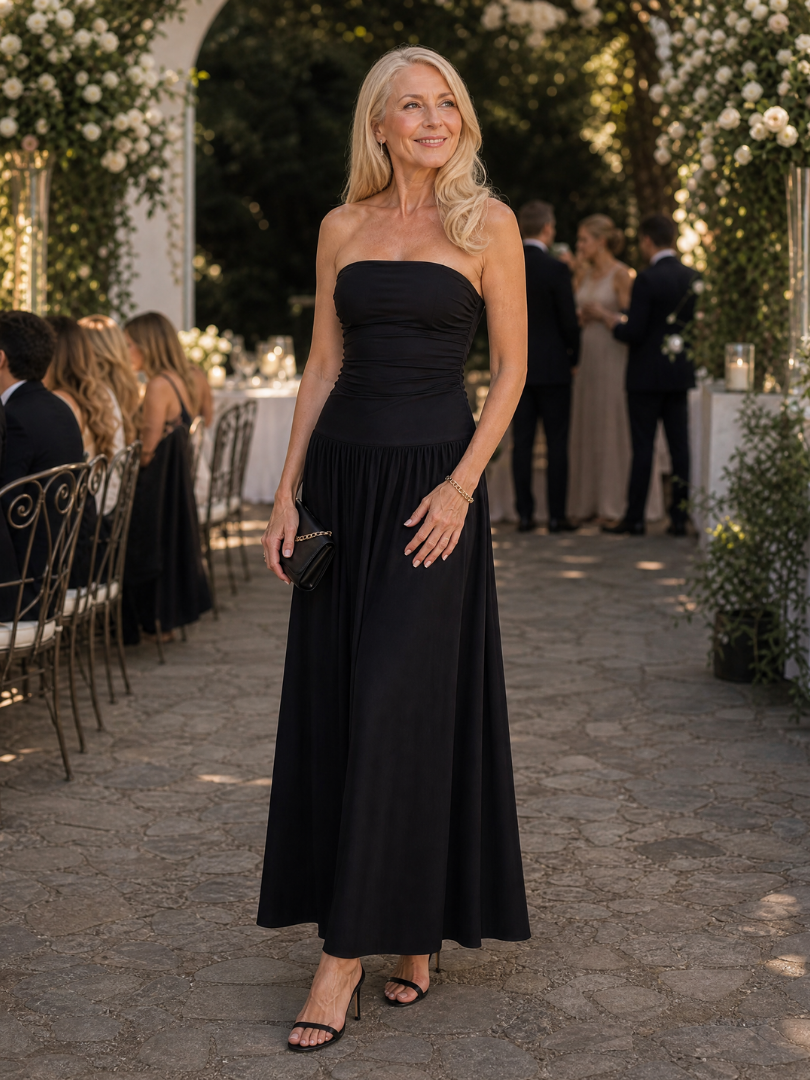Sabwyn | Strapless Ruched Bodice Midi Dress