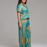 Dorna | Paisley Print Short Sleeve Top And Wide Leg Pants Set