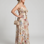 Orlawen | Spaghetti Strap Gathered Waist  Midi Dress
