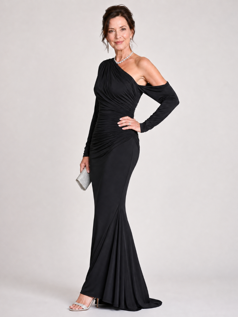 Liawyn | One Shoulder Ruched Maxi Dress