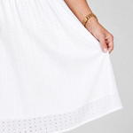 Celdra | Sleeveless Eyelet V Neck Midi Dress