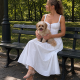 Velthea | Sleeveless Button Front Flared Skirt Midi Dress