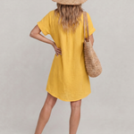 Briavia | Short Sleeve Front Pockets Knee Length Dress