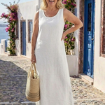 Clathea | Sleeveless Round Neck Relaxed Midi Dress