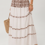 Miralia | Spaghetti Strap Embroidered Detail Midi Dress