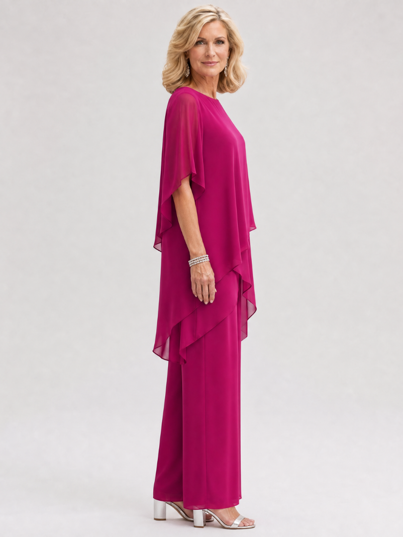 Surisette | Layered Chiffon Two Piece Pant Set