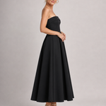 Permae | Strapless Structured Bodice Midi Dress