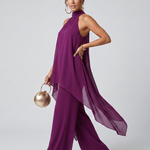 Julwyn | Asymmetric Tunic Top Wide Leg Pants Set
