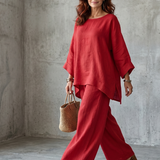 Saffa | Oversized Tunic Wide Leg Pant Set
