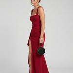 Lilamarie | Sleeveless Square Neck High Slit Maxi Dress