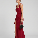 Lilamarie | Sleeveless Square Neck High Slit Maxi Dress