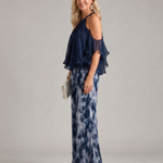 Pera | Layered Halter Neck Printed Wide Leg Set
