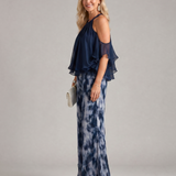 Pera | Layered Halter Neck Printed Wide Leg Set