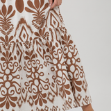 Hilalora | Short Flutter Sleeve Flared Skirt Midi Dress