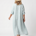 Sennaney | Ornate Panel Embroidered Oversized Pocket Midi Dress
