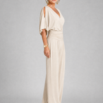 Lioravia | Cold Shoulder Wrap Wide Leg Jumpsuit