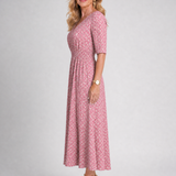 Verathea | Printed V Neck Midi Dress