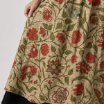 Lunwynne | Botanical Print Relaxed Three Quarter Sleeve Midi Dress