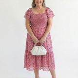 Norlora | Off Shoulder Floral Smocked Midi Dress