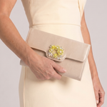 Hilamae | Crystal Buckle Satin Envelope Clutch Bag