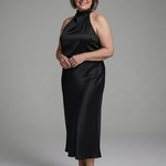 Veramarie | Halter Draped Midi Dress