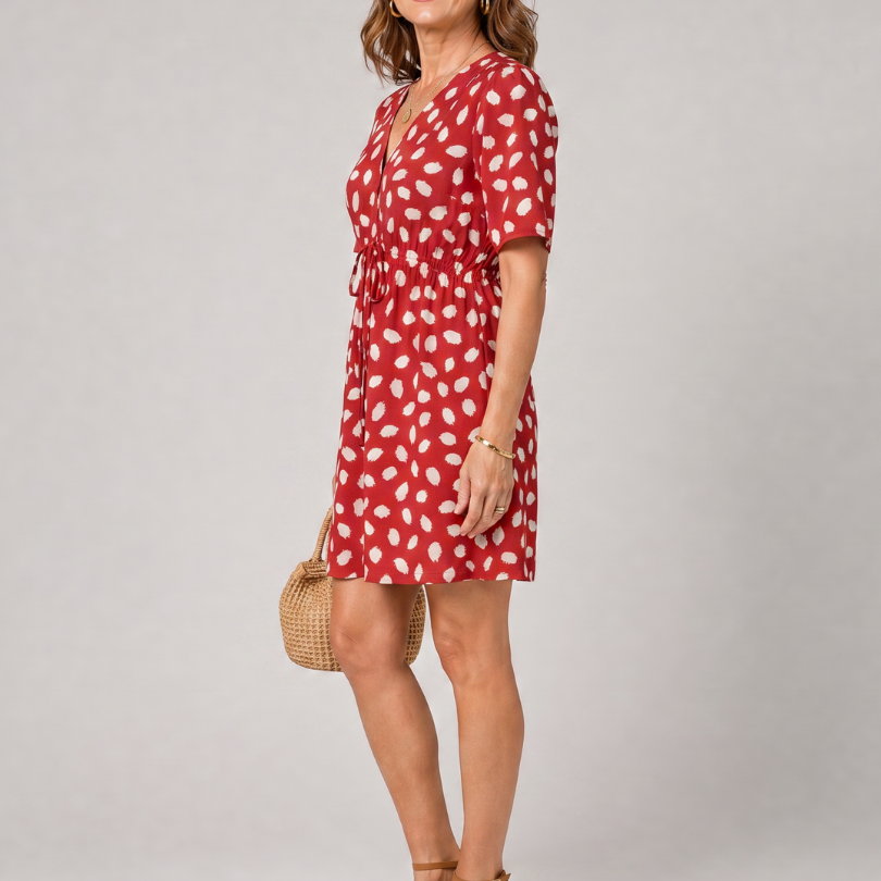 Faelette | Printed Button Front Mini Dress