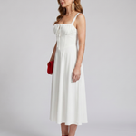 Kalwynne | Spaghetti Strap Ruched Bodice Midi Dress