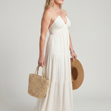 Kalssa | Halter Neck Tiered Skirt Midi Dress