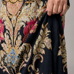 Calwen | Ornate Vintage Print Three Quarter Sleeve Midi Dress