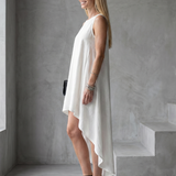 Talnia | Sleeveless High Low Flowing Shape Midi Dress
