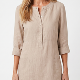 Haletta | Button Front Sleeve Knee Length Dress