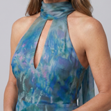 Marndra | Keyhole Halter Sleeveless Maxi Dress