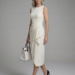 Vesnia | Sleeveless Asymmetric Draped Midi Dress