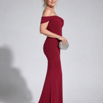 Marmarie | Off Shoulder Fitted Silhouette Midi Dress