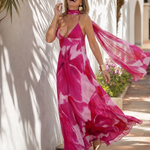 Corlyn | Watercolor Print Slip Maxi Dress
