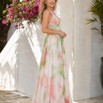 Nevrose | Watercolor One Shoulder Flowing Maxi Dress