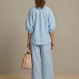 Halrin | Zip Front Blouson Top Wide Leg Set
