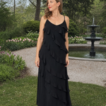 Wilda | Spaghetti Strap Layered Ruffle Detail Maxi Dress