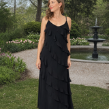 Wilda | Spaghetti Strap Layered Ruffle Detail Maxi Dress