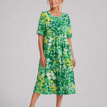 Dalnia | Printed Half Sleeve Midi Dress