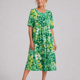 Dalnia | Printed Half Sleeve Midi Dress