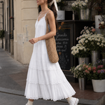 Celda | Spaghetti Strap Tiered Lace Layers Midi Dress