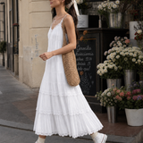 Celda | Spaghetti Strap Tiered Lace Layers Midi Dress