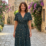 Dahrina | Floral Wrap Tie Midi Dress