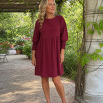 Gretawyn | Long Sleeve Smocked Cuffs Mini Dress