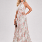 Solmae | Floral Print Flowing Skirt Midi Dress